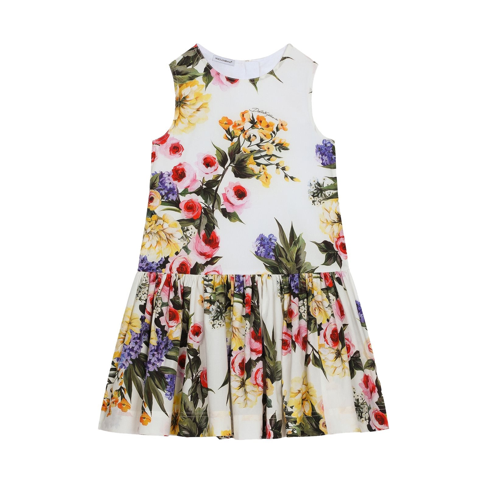 All-over garden poplin dress
