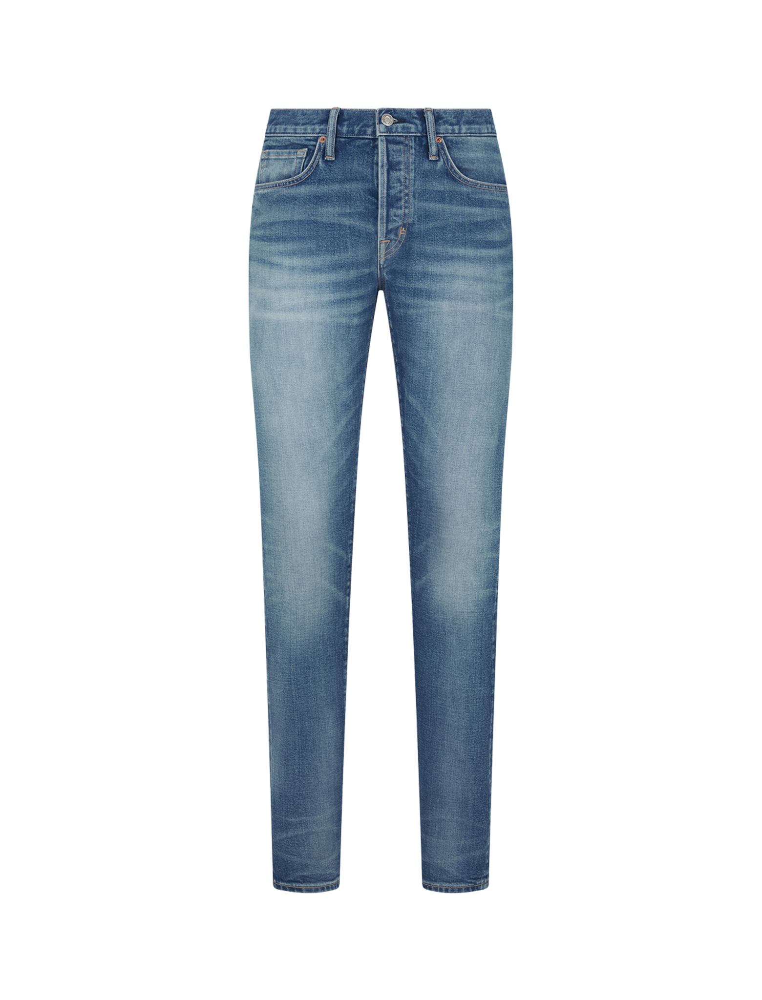 Broken twill slim-fit jeans