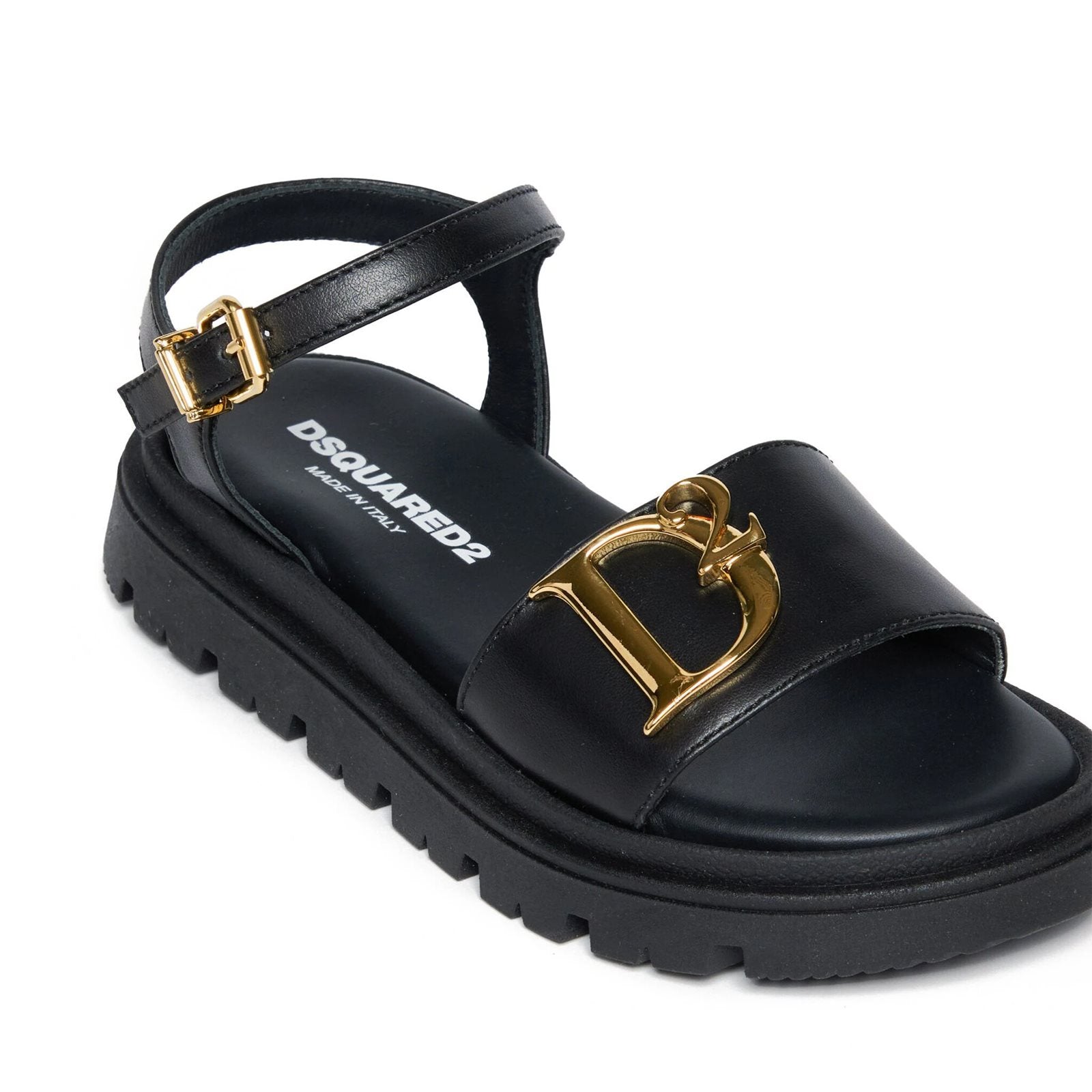 Buckle logo ankle sandals