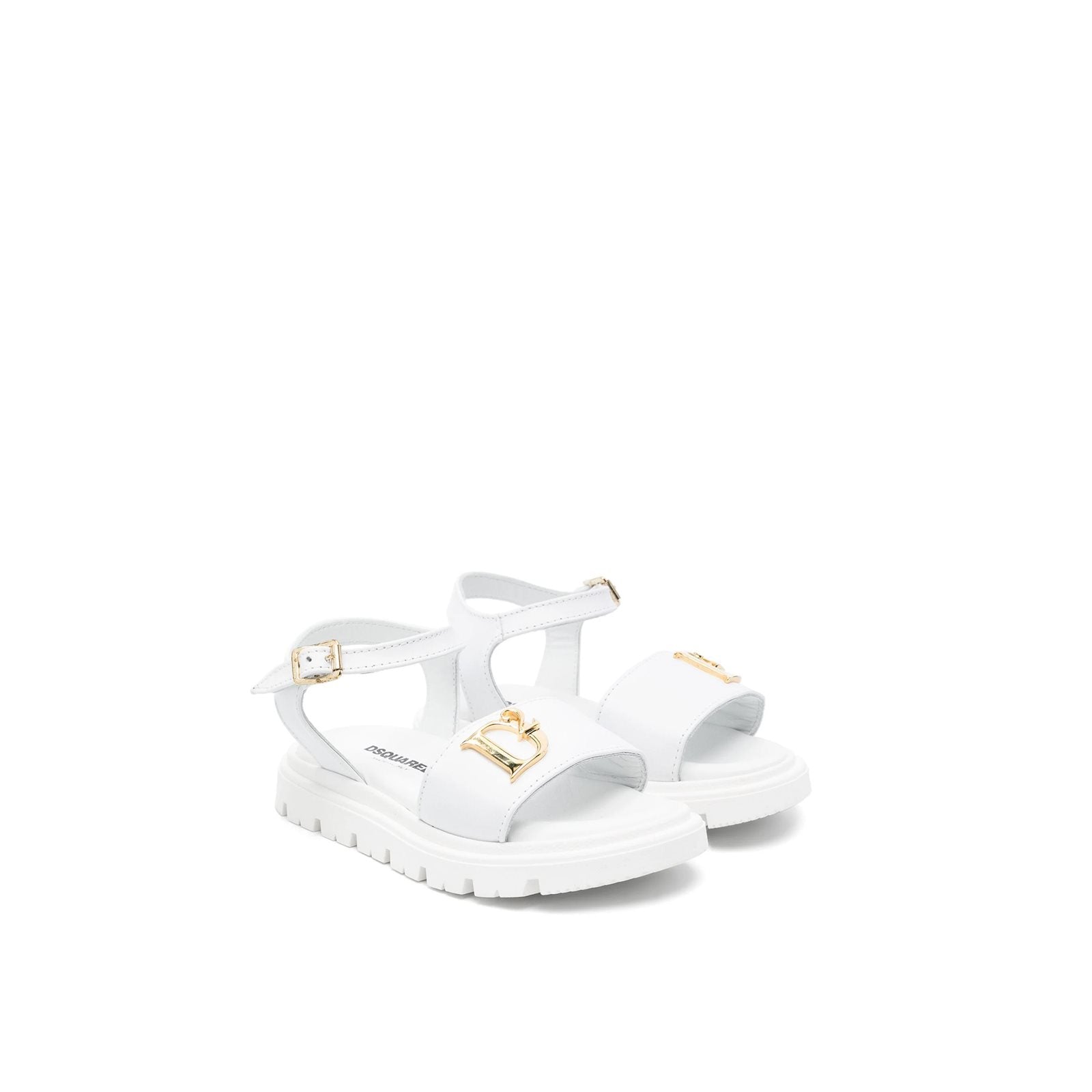 Buckle logo ankle sandals