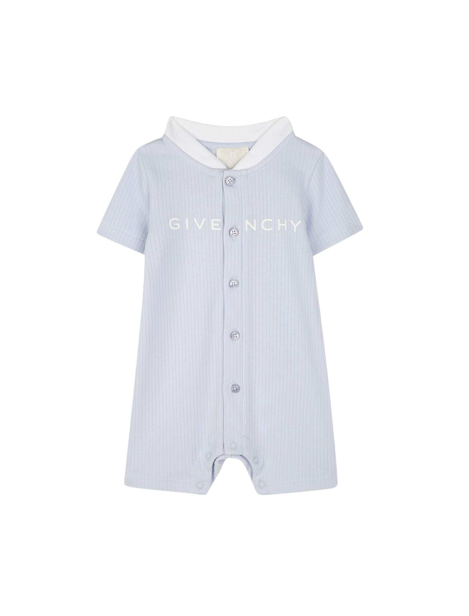 Buttoned logo print babygrow