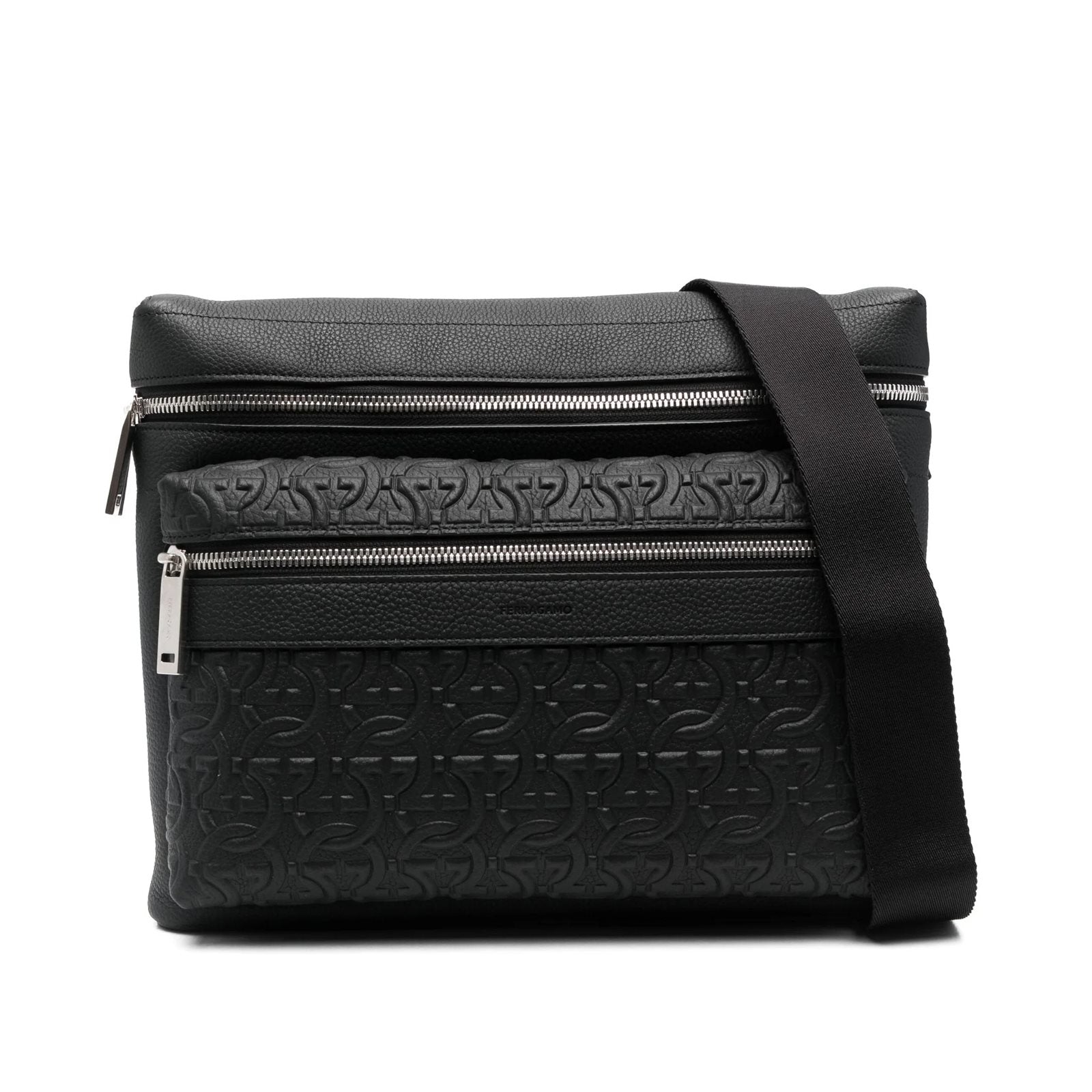 Embossed leather crossbody bag