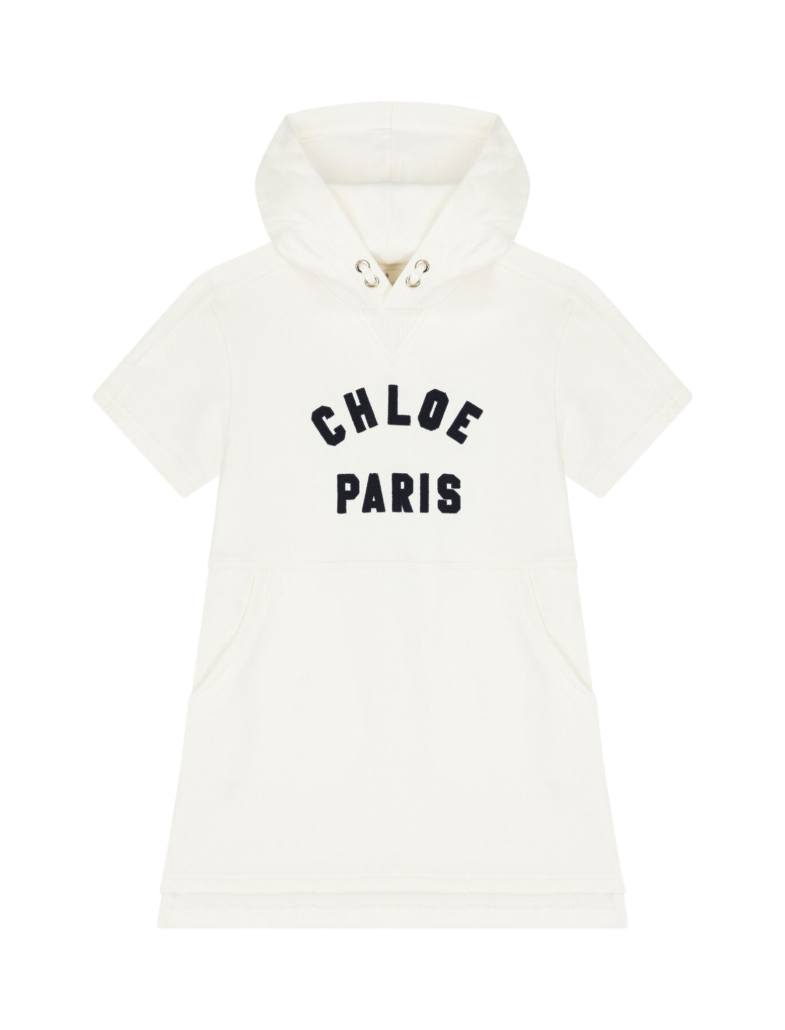 Embroidered logo hooded dress