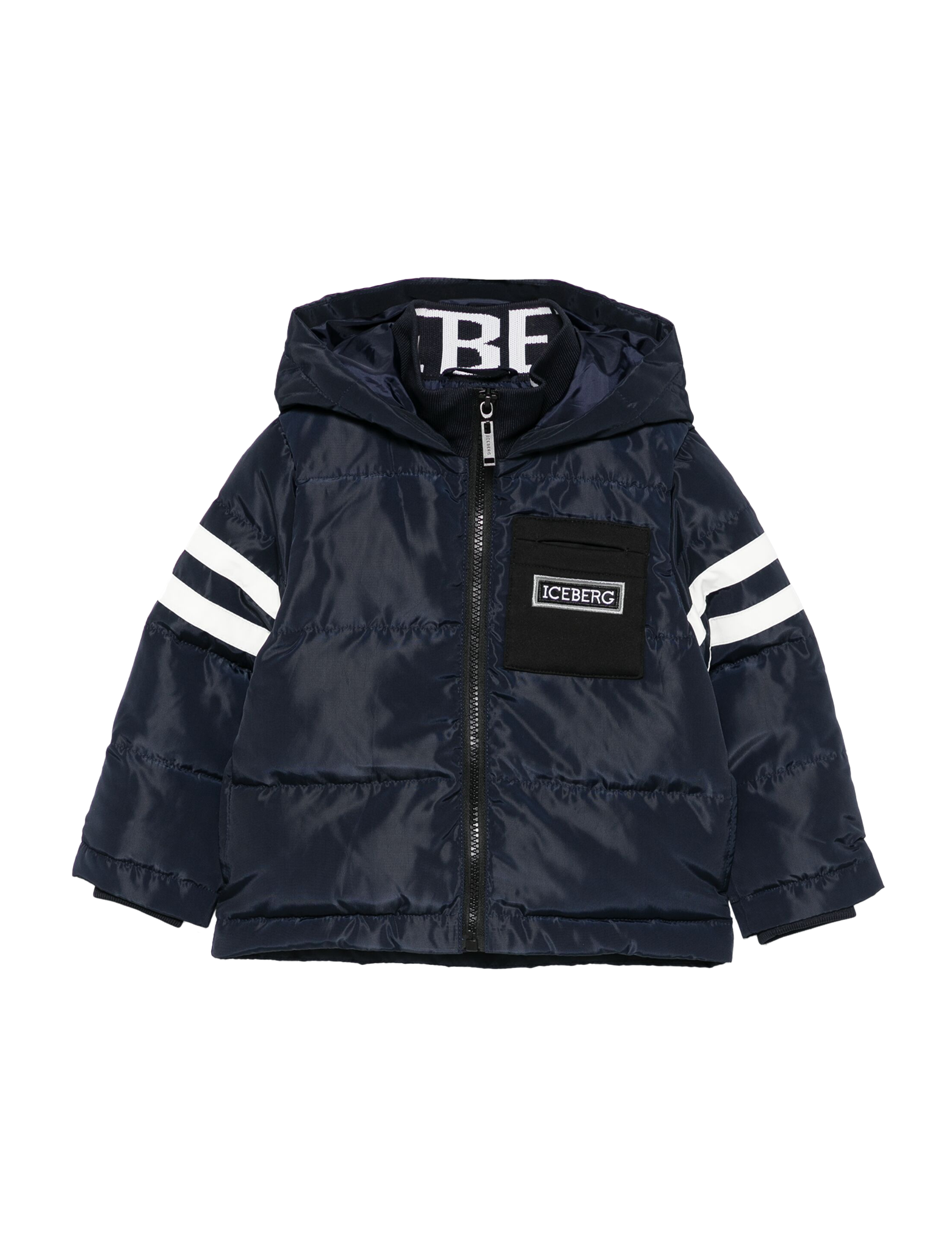 Embroidered logo padded jacket