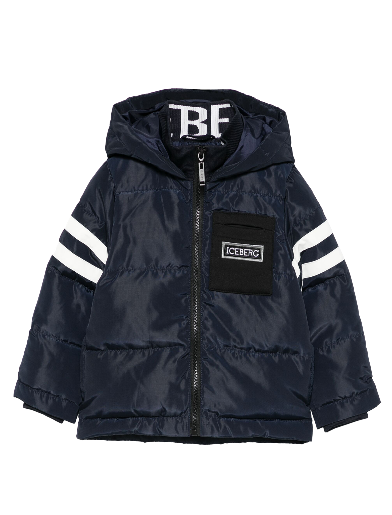 Embroidered logo padded jacket