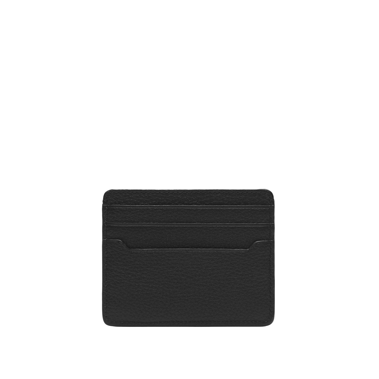 Grained leather card holder