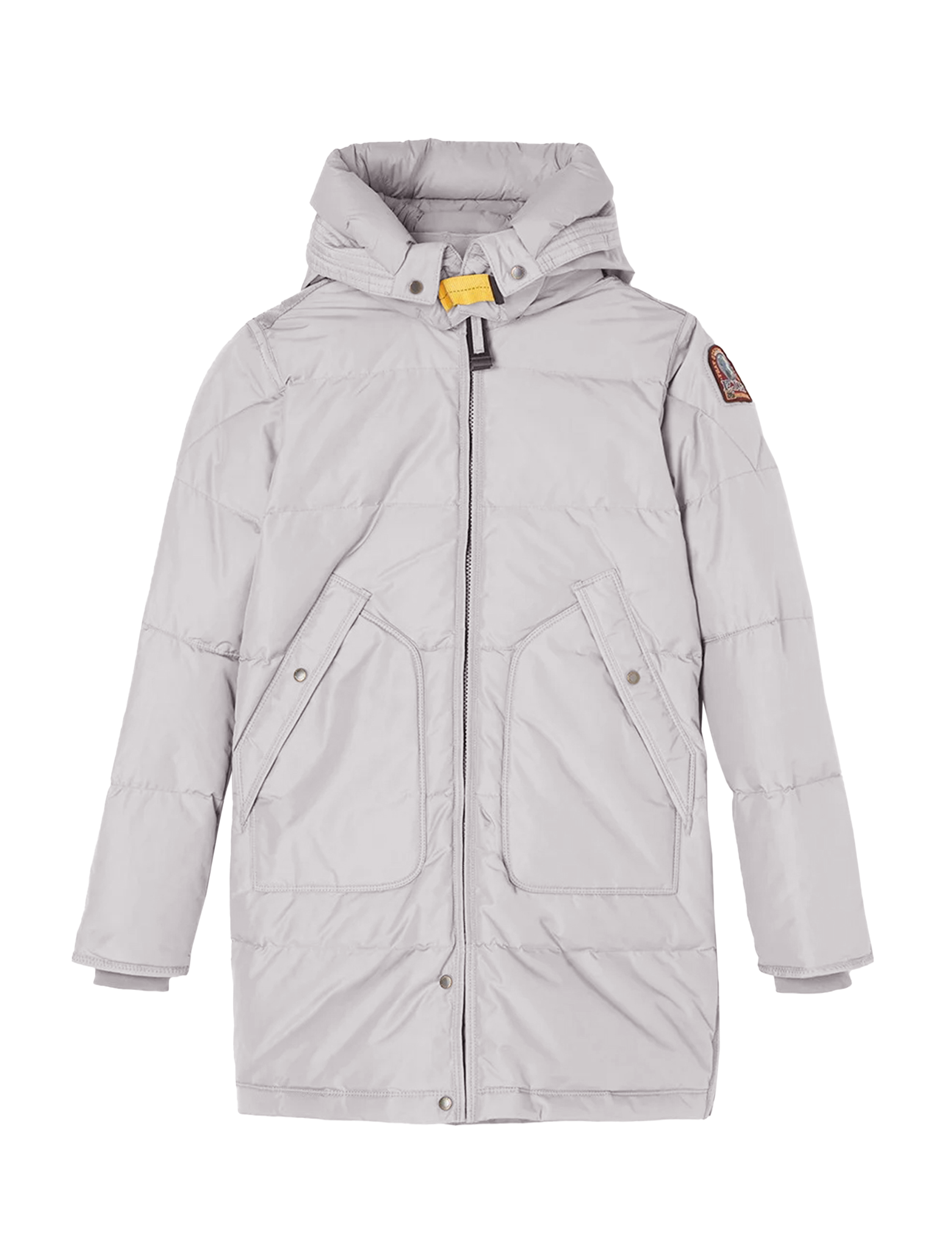 Long bear hooded down jacket