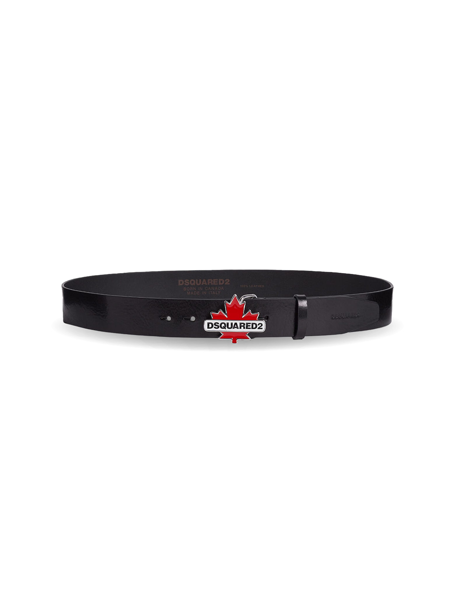 Maple leaf leather belt