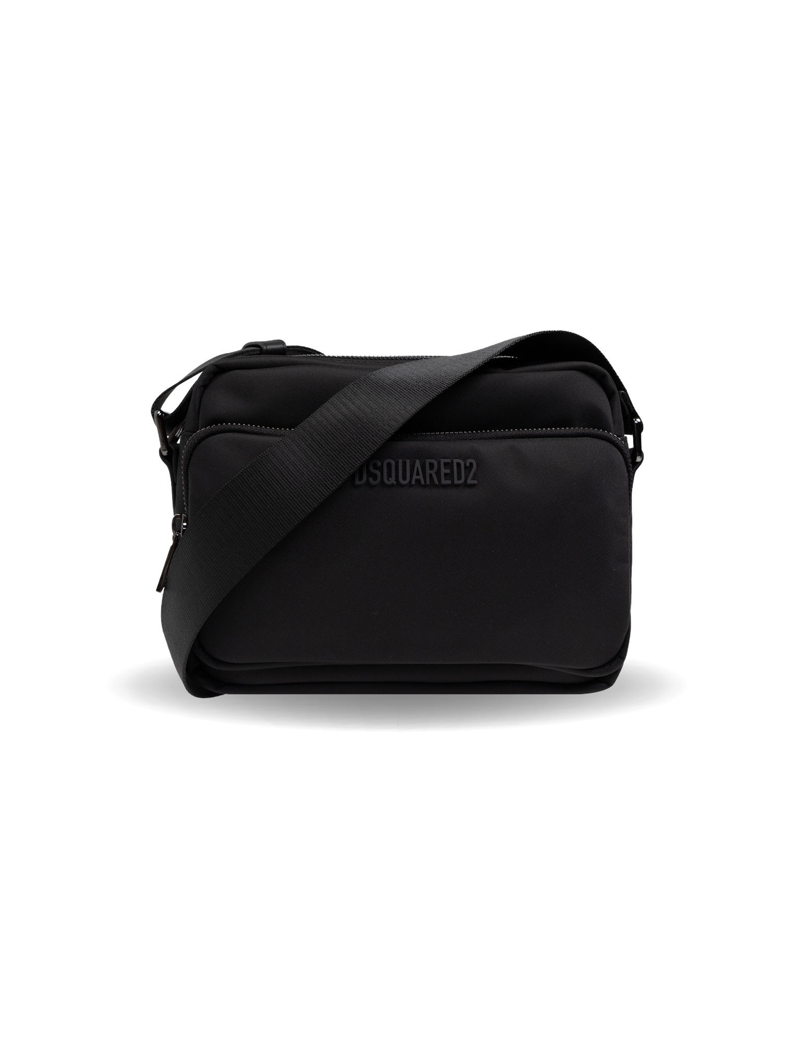 Nylon zipped shoulder bag