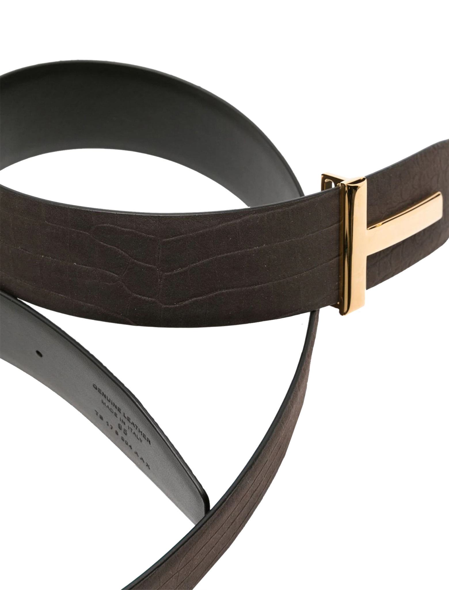 Reversible leather croc belt