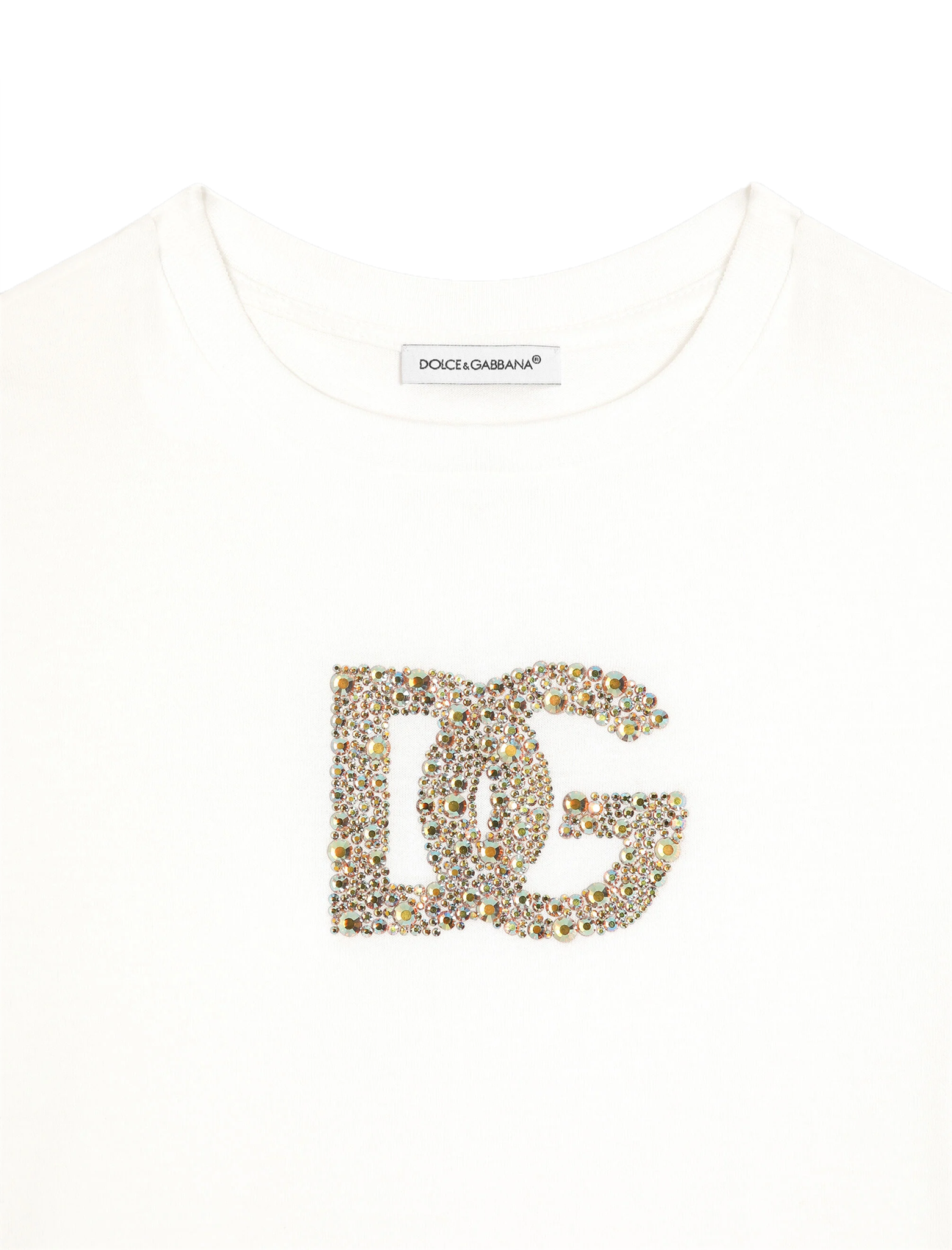 Rhinestone logo jersey t-shirt