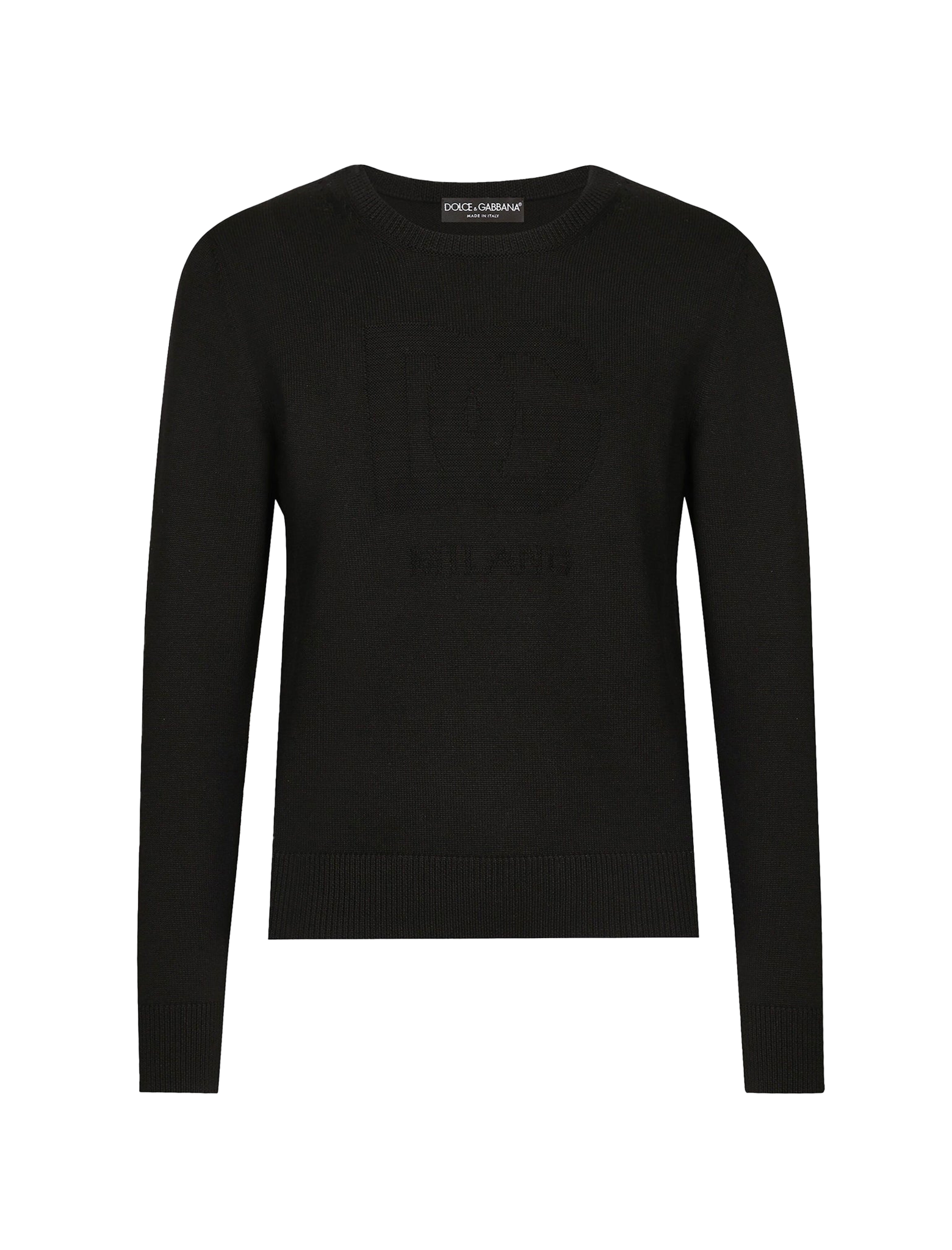 Round-neck logo wool knitwear