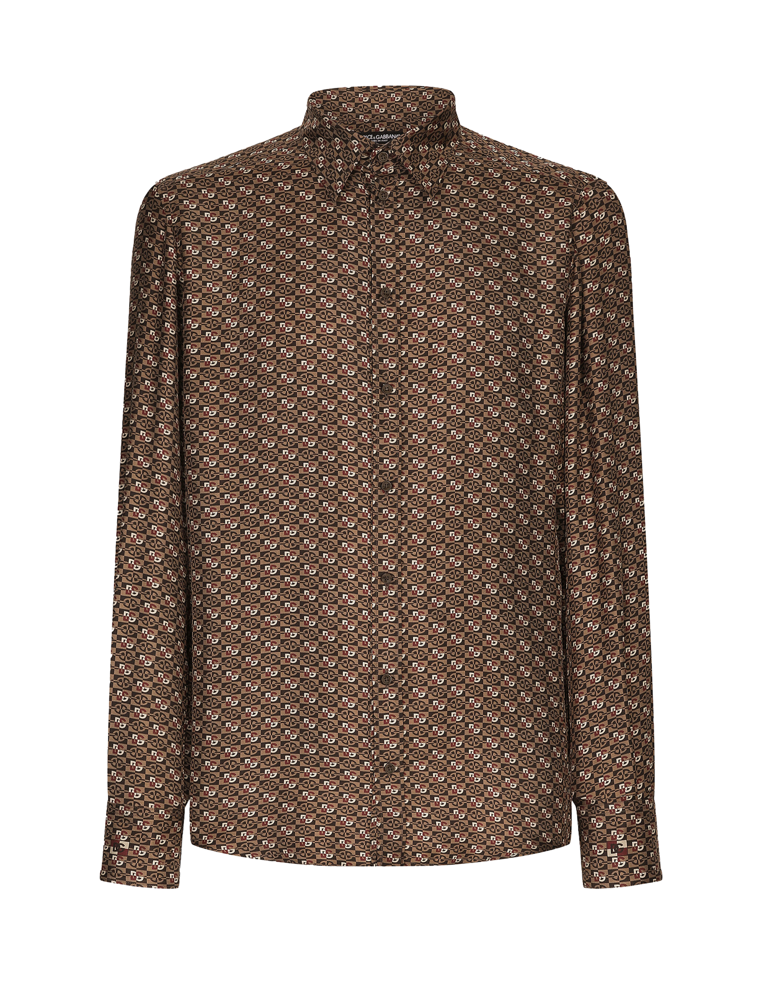 Silk Martini-fit printed shirt