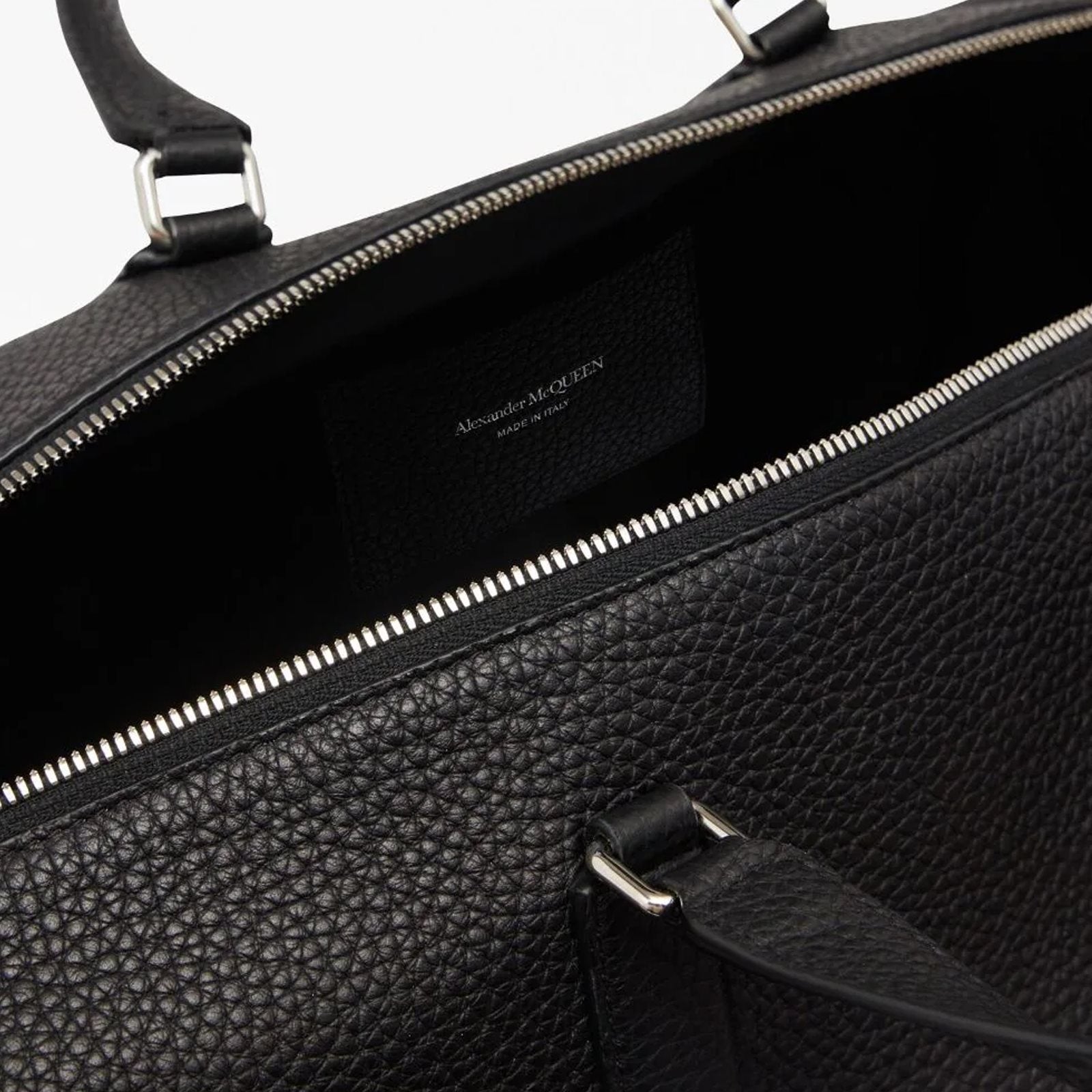 Leather edge duffle travel bag