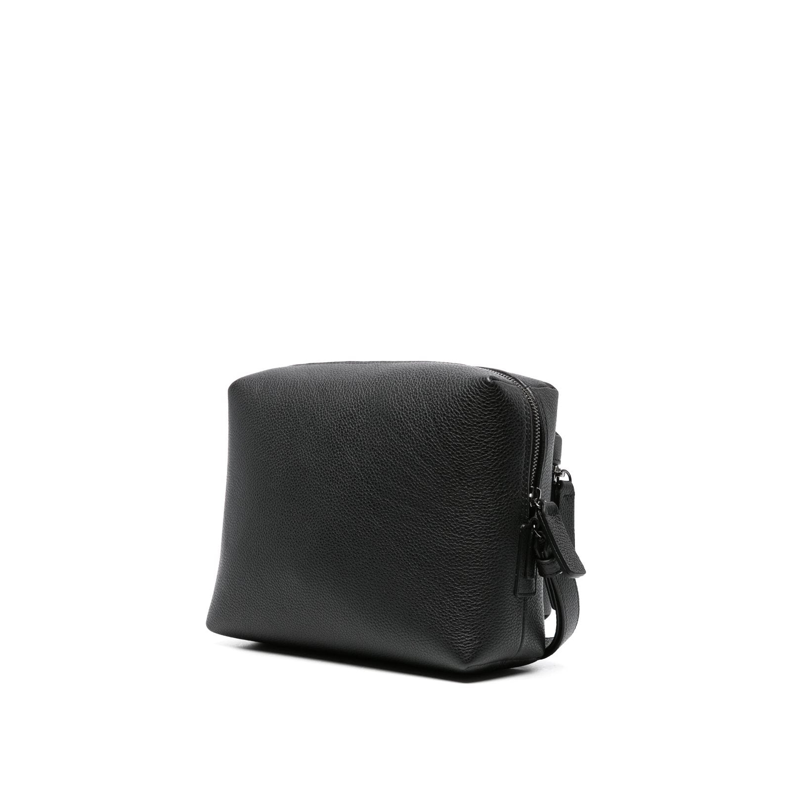 Zipped leather clutch bag