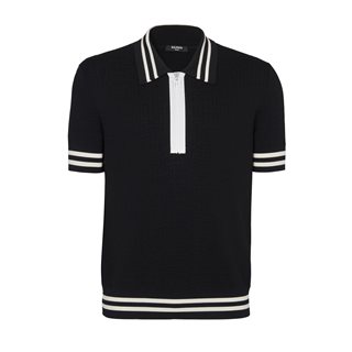 knitted logo polo